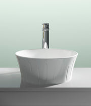 Nuie 358mm round counter top basin on a vanity unit