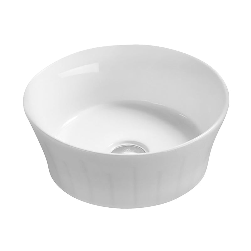 Nuie 358mm round counter top basin in white
