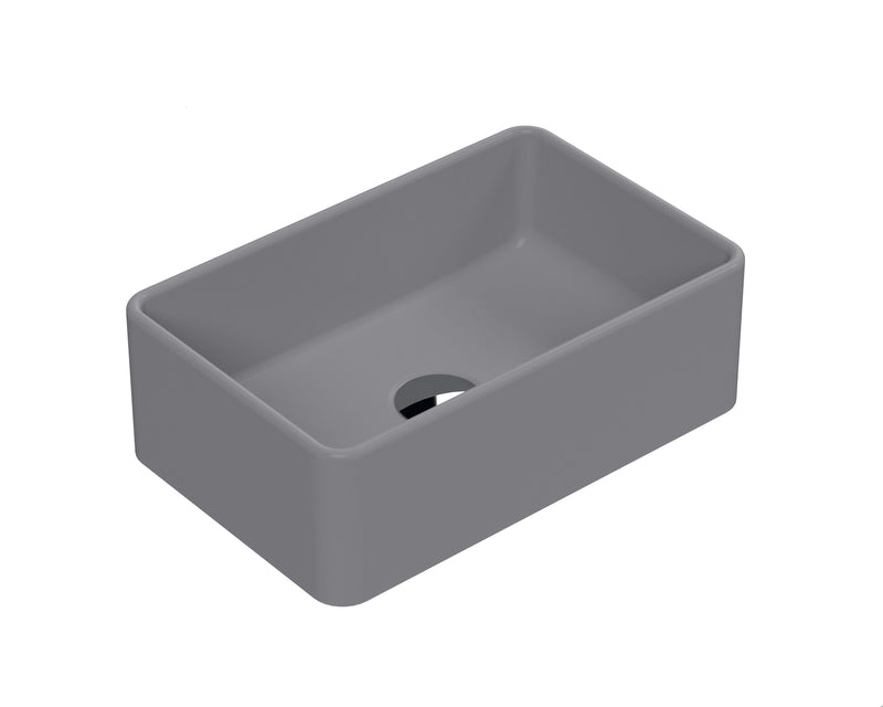 Nuie 365mm rectangular counter top basin in matt grey