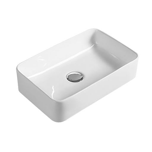 Nuie 365mm rectangular counter top basin in gloss white