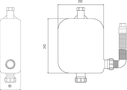 Nuie 4 Tap Hole Hose Retainer Chrome (SPR04) line drawing