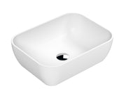 Nuie 455mm rectangular counter top basin in matt white
