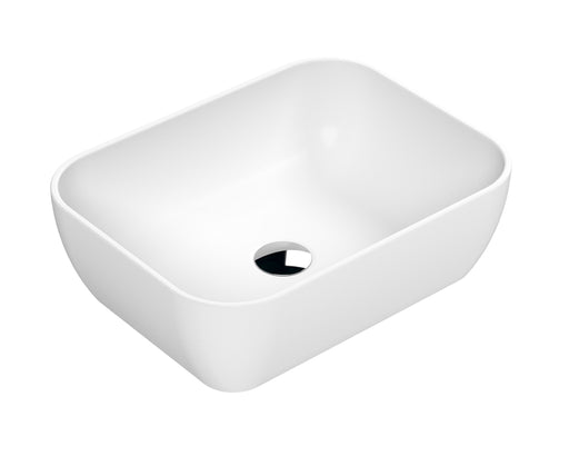 Nuie 455mm rectangular counter top basin in matt white