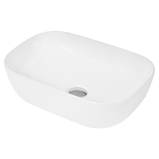 Nuie 455mm rectangular counter top basin in gloss white