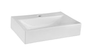Nuie 460mm rectangular 1 tap hole counter top basin in white