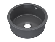Nuie 460mm x 191mm Fireclay Soft Black Single Bowl Round Inset Sink With Central Waste And Overflow (PS48018)