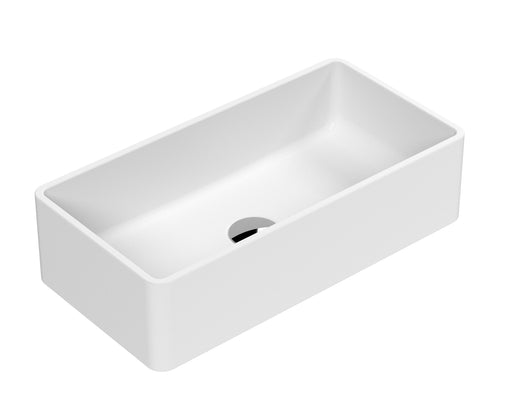 Nuie 465mm rectangular counter top basin in matt white