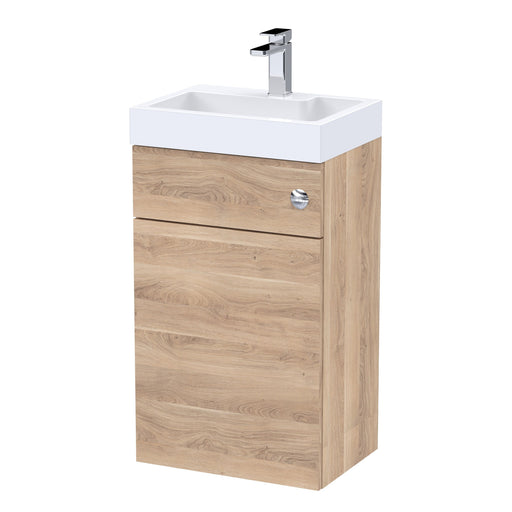 Nuie 500mm WC Unit with 1 Tap Hole Basin Bleached Oak (PRC3045CB)