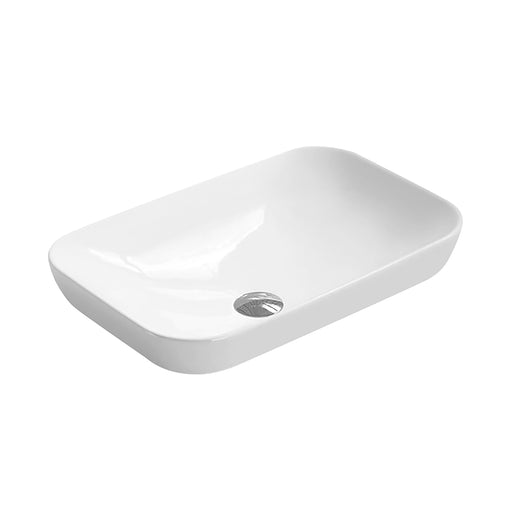 Nuie 520mm rectangular counter top basin in white