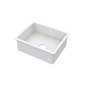Nuie 548mm x 442mm Fireclay White Single Bowl Rectangular Inset Sink With Central Waste And Overflow (PS13022)