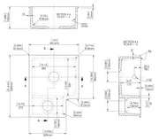 Nuie 549mm x 441mm Fireclay White Left-Hand 1.5 Bowl Rectangular Inset Sink (PS130H22L) line drawing
