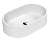 Nuie 565mm oval counter top basin in matt white