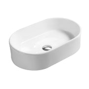 Nuie 565mm oval counter top basin in gloss white
