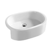 Nuie 570mm oval semi recessed basin in white