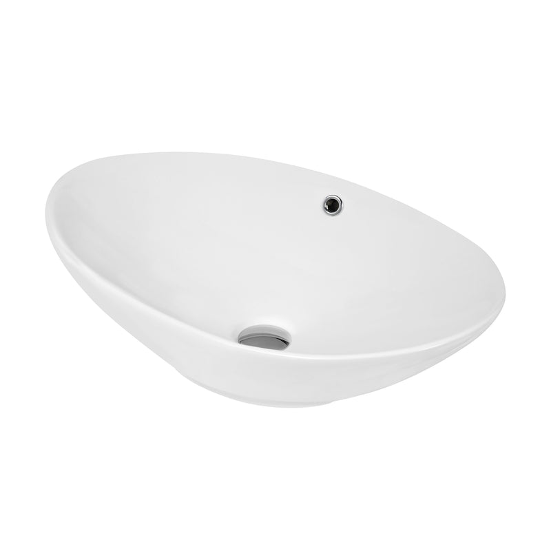 Nuie 588mm oval counter top basin in white