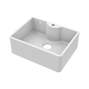 Nuie 595mm x 450mm x 220mm Fireclay White 1 Tap Hole Single Bowl Butler Sink With Offset Waste And Overflow (BU13124)