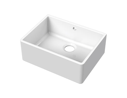 Nuie 595mm x 450mm x 220mm Fireclay White Single Bowl Butler Sink (BUSB10024)