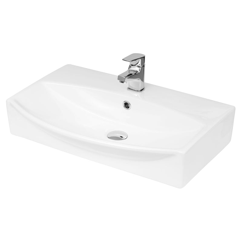 Nuie 600mm Wall Hung Basin 1 Tap Hole White (NBV165)