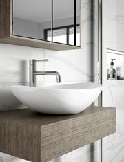 Nuie 615mm oval counter top basin on a vanity unit