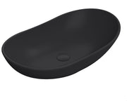 Nuie 615mm oval counter top basin in matt black