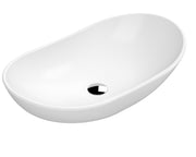 Nuie 615mm oval counter top basin in matt white