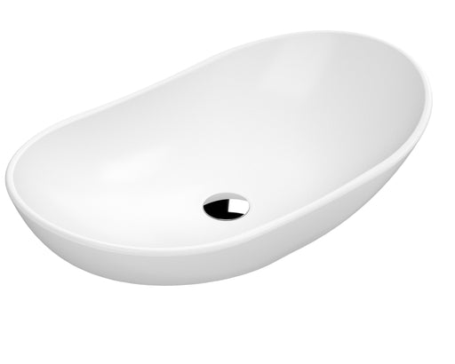 Nuie 615mm oval counter top basin in matt white