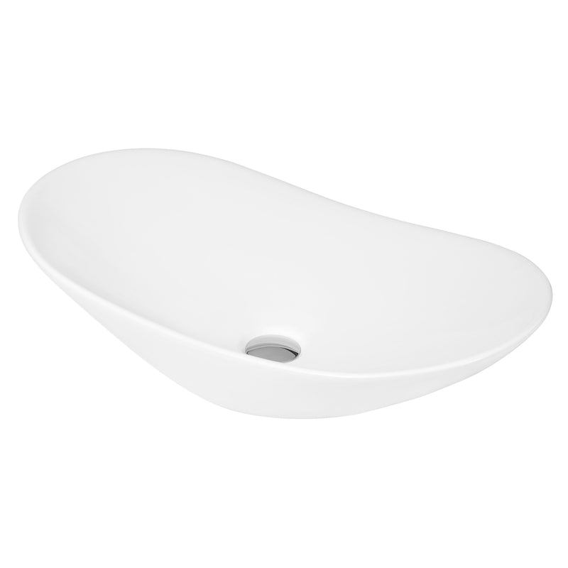 Nuie 615mm oval counter top basin in gloss white