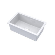 Nuie 762mm x 457mm Fireclay White Single Bowl Rectangular Inset Sink With Central Waste And Overflow (PS12630)