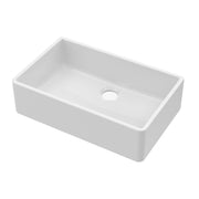 Nuie 795mm x 500mm x 220mm Fireclay White Single Bowl Butler Sink With Offset Waste (BU10032)
