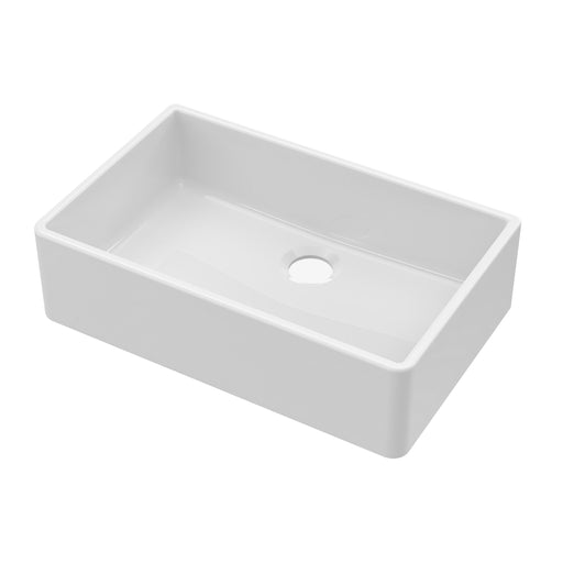 Nuie 795mm x 500mm x 220mm Fireclay White Single Bowl Butler Sink With Offset Waste (BU10032)