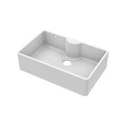 Nuie 795mm x 500mm x 220mm Fireclay White Single Bowl Butler Sink With Tap Ledge And Overflow (BU12132)
