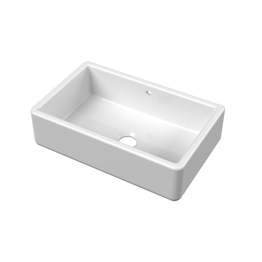 Nuie 795mm x 500mm x 220mm Fireclay White Single Bowl Traditional Thick Walled Butler Sink (BU17132)