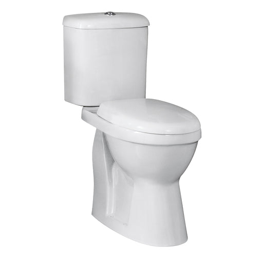 Nuie 860mm comfort height close coupled toilet with cistern and seat in white