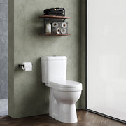 Nuie 870mm comfort height close coupled toilet fitted in a bathroom