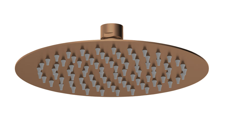 Nuie 200mm Round Brushed Bronze Fixed Shower Head — A15082