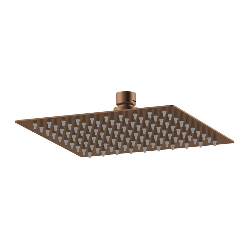 Nuie 200mm Square Brushed Bronze Fixed Shower Head — A15088