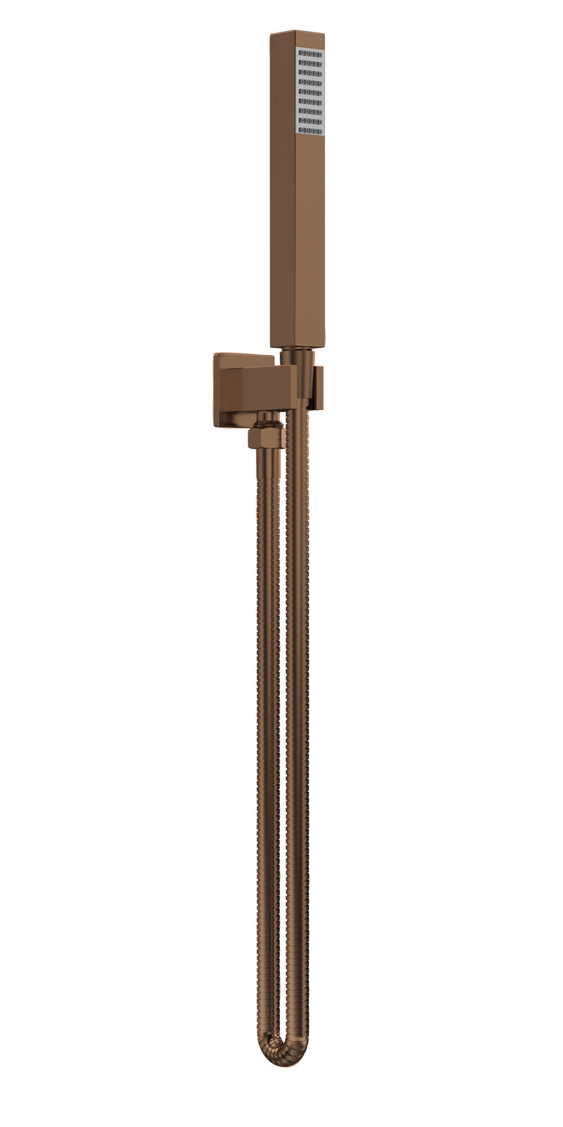 Nuie Brushed Bronze Shower Handset Kit With Square Outlet Elbow — A15264