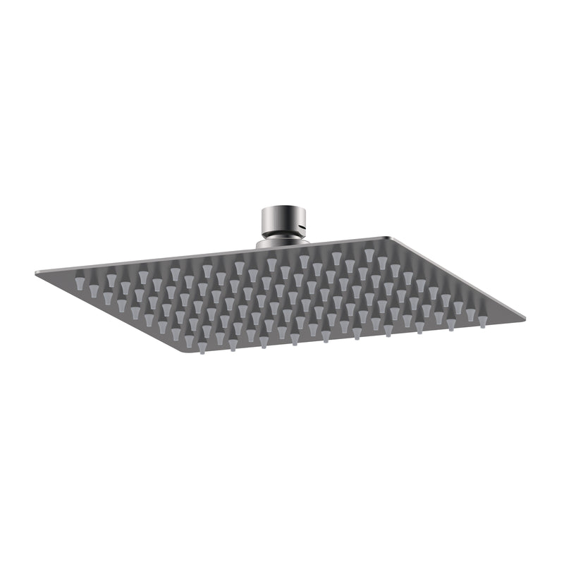 Nuie Brushed Pewter Square Fixed Shower Head — A7088