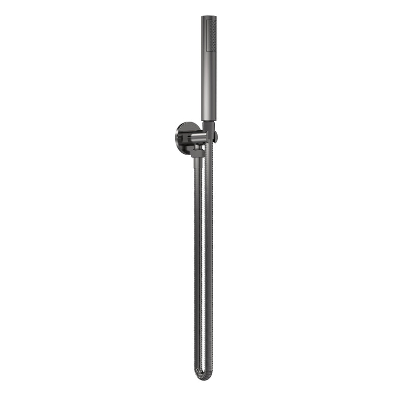 Nuie Brushed Pewter Round Shower Handset Kit — A7263