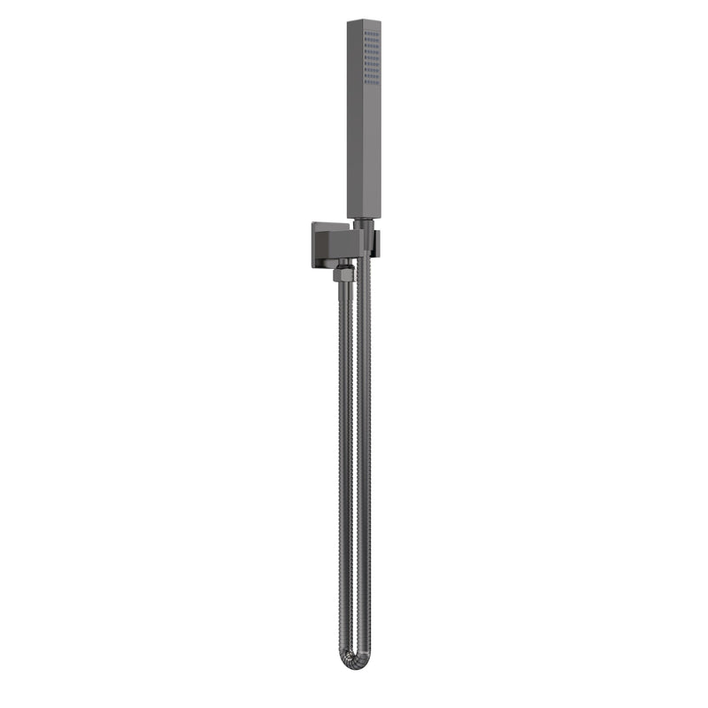 Nuie Brushed Pewter Square Shower Handset Kit — A7264
