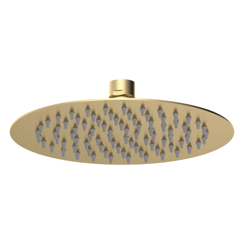 Nuie Brushed Brass Round Fixed Shower Head — A8082