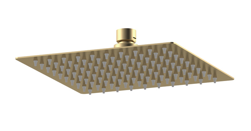 Nuie Brushed Brass Square Fixed Shower Head — A8088
