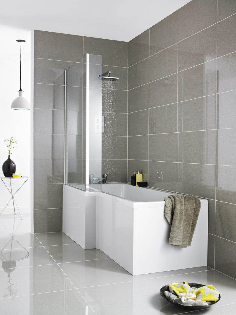 Nuie Acrylic Square Shower Front Bath Panel - 1500mm (WBS302)