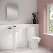 Nuie Ambrose 450mm basin and pedestal in a contemporary bathroom