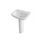 Nuie Ambrose 450mm 1 tap hole ceramic basin and full pedestal in white