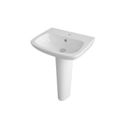 Nuie Ambrose 500mm 1 tap hole ceramic basin and full pedestal in white