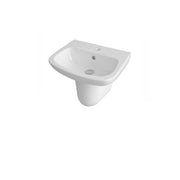 Nuie Ambrose 500mm 1 tap hole ceramic basin and semi pedestal in white