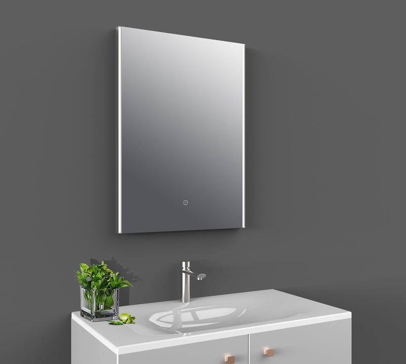 Nuie Anser LED touch sensor mirror in a modern bathroom