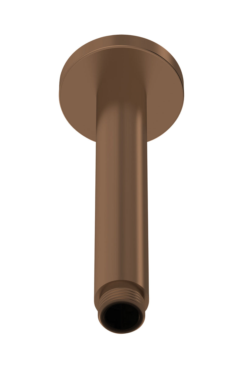 Nuie 150mm Round Brushed Bronze Ceiling-Mounted Shower Arm — ARM1515