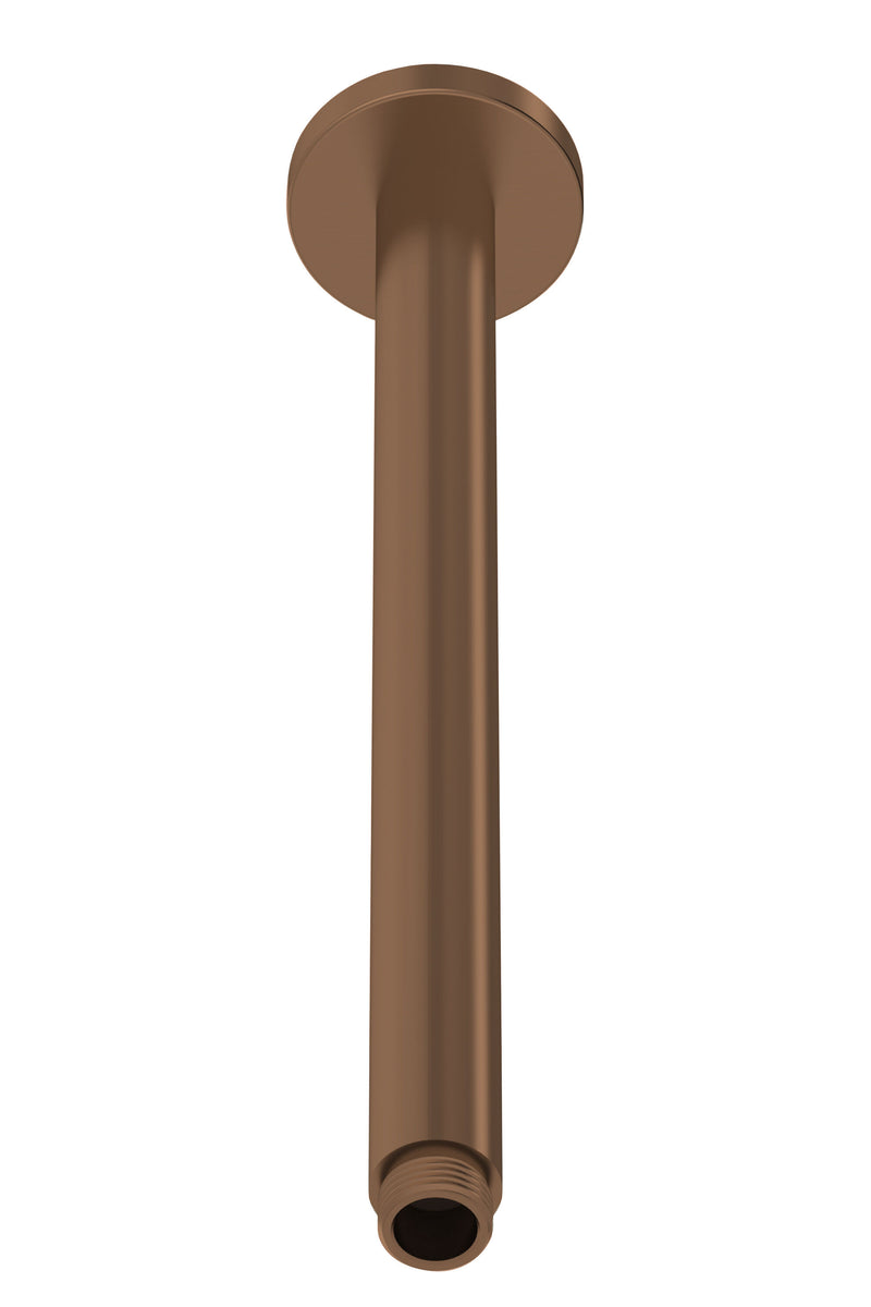Nuie 300mm Round Brushed Bronze Ceiling-Mounted Shower Arm — ARM1516